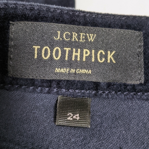 J. Crew Toothpick Velvet Jeans Navy - Picture 4 of 9